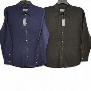 Lot of 2 Goodlife Button Up Shirts Mens Small Black Blue Long Sleeve NEW w/ Tags